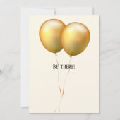 ダブルお祝いジョイントバースデー ゴールドとブラック 招待状 (裏面)