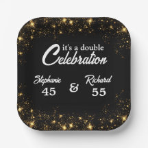 ダブルお祝いジョイント誕生日金ゴールドブラック