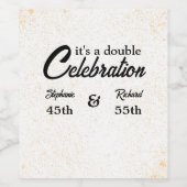 ダブルお祝いジョイント誕生日金ゴールドホワイト ワインラベル (シングルラベル)