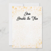 ダブルお祝いジョイント誕生日金ゴールドホワイト 招待状 (裏面)