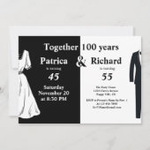 ダブルお祝いジョイント誕生日 100周年 招待状 (正面)