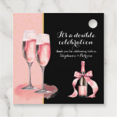 ダブルお祝いピンクシャンパン誕生日 フェイバータグ (裏面)
