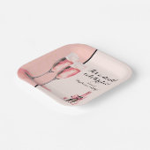 ダブルお祝いピンクシャンパン誕生日 ペーパープレート (傾斜あり)