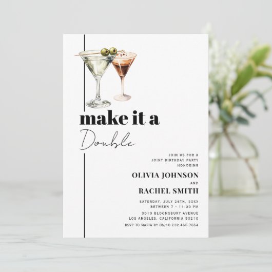ダブルお祝いマルティーニジョイントバースデーパーティー 招待状 (スタンド正面)