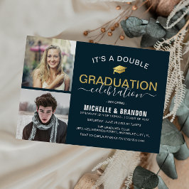 ダブルお祝い卒業パーティーの写真 招待状