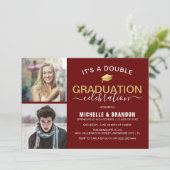 ダブルお祝い卒業パーティーの写真 招待状 (スタンド正面)