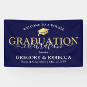 ダブルお祝い卒業パーティー卒業 横断幕 (横)