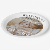 ダブルお祝い誕生日フォトミニマリスト ペーパープレート (アングル)