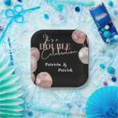 ダブルお祝い誕生日 エレガント ペーパープレート (パーティー)