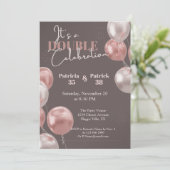 ダブルお祝い誕生日 エレガント 招待状 (スタンド正面)