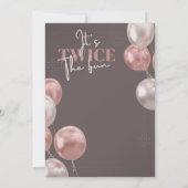 ダブルお祝い誕生日 エレガント 招待状 (裏面)