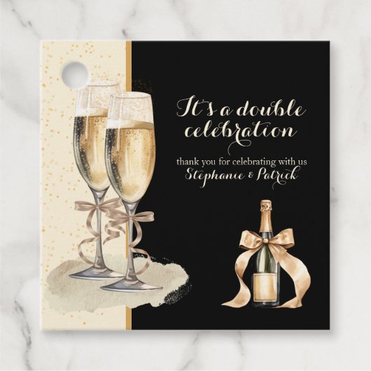 ダブルお祝い金ゴールドシャンパンパーティー フェイバータグ (正面)