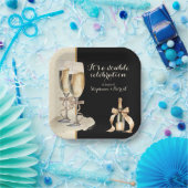 ダブルお祝い金ゴールドシャンパンパーティー ペーパープレート (パーティー)