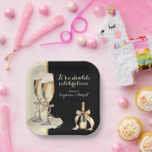 ダブルお祝い金ゴールドシャンパンパーティー ペーパープレート (パーティー)