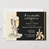 ダブルお祝い金ゴールドシャンパンパーティー 招待状 (正面)