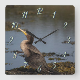 ダブルの鵜 スクエア壁時計