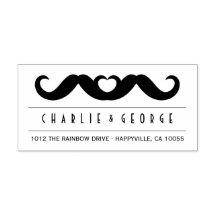 ダブルひげ愛ゲイ結婚の自己インクスタンプ