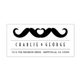 ダブルひげ愛ゲイ結婚の自己インクスタンプ セルフインキングスタンプ