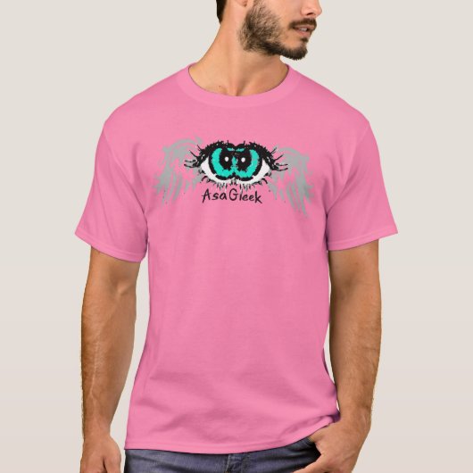 ダブルアイボールロゴ用メンズシャツ Tシャツ (正面)