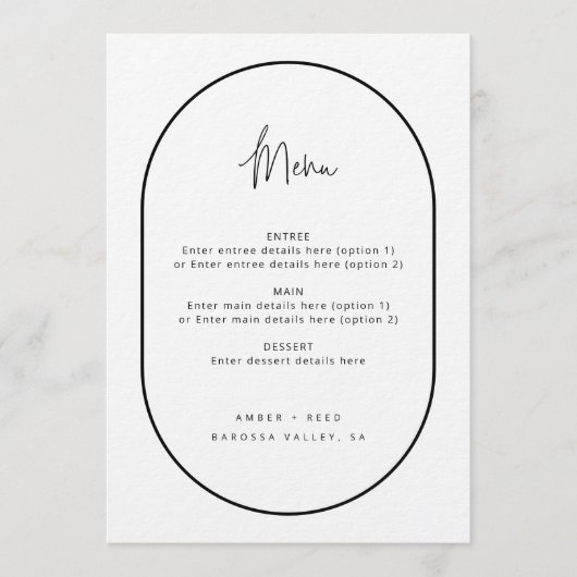 ダブルアーチスクリプトミニマル白黒メニュー メニュー (正面)