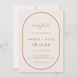 ダブルアーチタイキングノット結婚のテラコッタスクリプト 招待状