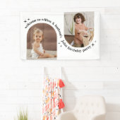 ダブルアーチフォトジョイント誕生日ウェルカムサイン 横断幕 (インサイチュ)