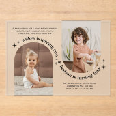 ダブルアーチフォトジョイント誕生日招待状 アクリル招待状 (正面)