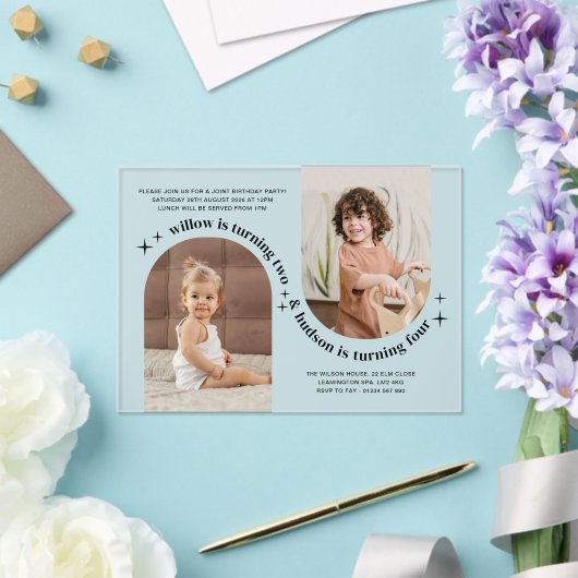 ダブルアーチフォトジョイント誕生日招待状 アクリル招待状 (インサイチュ (ウェディング))