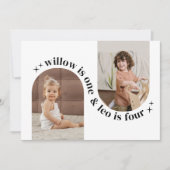 ダブルアーチフォトジョイント誕生日招待状 招待状 (正面)