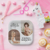 ダブルアーチフォトジョイント誕生日紙ナプキン ペーパープレート (パーティー)