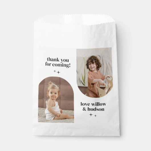 ダブルアーチフォトジョイント誕生日紙 フェイバーバッグ (正面)