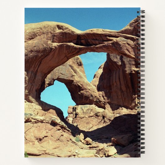 ダブルアーチユタ砂漠の風景の写真 ノートブック (裏面)