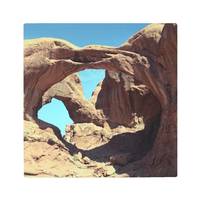 ダブルアーチユタ砂漠の風景の写真 メタルプリント (正面)