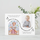 ダブルアーチ写真ジョイントバースデー 招待状 (スタンド正面)