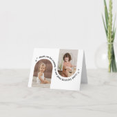 ダブルアーチ写真付き共同誕生日招待状 サンキューカード (正面)