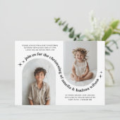 ダブルアーチ写真共同洗礼招待状 招待状 (スタンド正面)