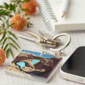 ダブルアーチ砂漠の風景の写真 キーホルダー (正面右)