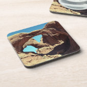 ダブルアーチ砂漠の風景の写真 コースター (左側)