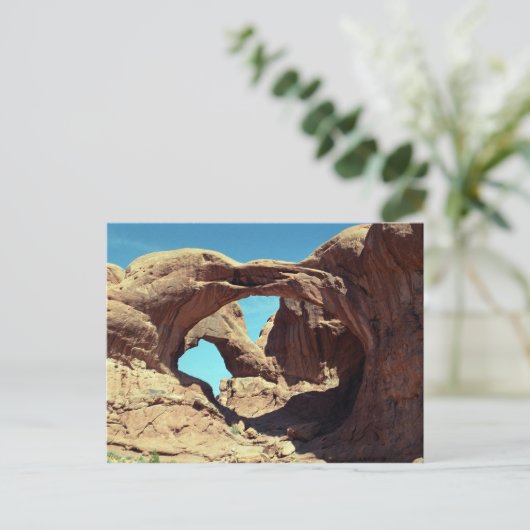 ダブルアーチ砂漠の風景の写真 ポストカード (スタンド正面)
