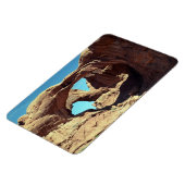 ダブルアーチ砂漠の風景の写真 マグネット (左側)