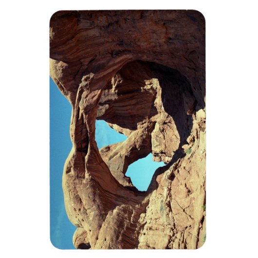 ダブルアーチ砂漠の風景の写真 マグネット (縦)