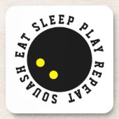 ダブルイエロードットスカッシュボールおもしろいパスティックコースター コースター (正面)