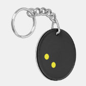 ダブルイエロードットスカッシュボールアクリルキーチェーン キーホルダー (正面左)