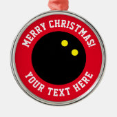 ダブルイエロードットスカッシュボールクリスマスツリー メタルオーナメント (正面)