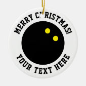 ダブルイエロードットスカッシュボールクリスマス装飾 セラミックオーナメント (正面)