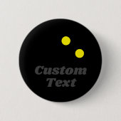 ダブルイエロードットスカッシュボールロゴ名前をカスタムする 缶バッジ (正面)