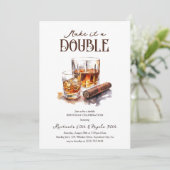 ダブルウイスキー大人ジョイント誕生日 招待状 (スタンド正面)