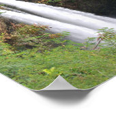 ダブルウォーターフォール、ワイルア秋カウアイハワイ ポスター (角)