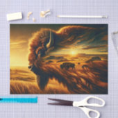 ダブルエクスポージャアメリカンプレインズバイソン 薄葉紙 (クラフト)