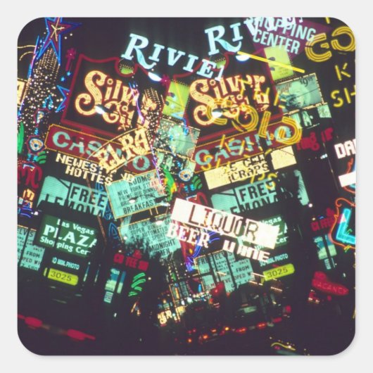 ダブルエクスポージャー、カジノシンボルや象徴、ラスベガス、 スクエアシール (正面)